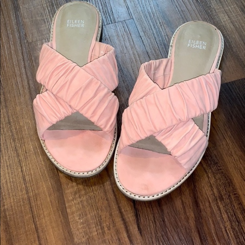 Eileen Fisher Pink Suede Sandals - Picture 2 of 2